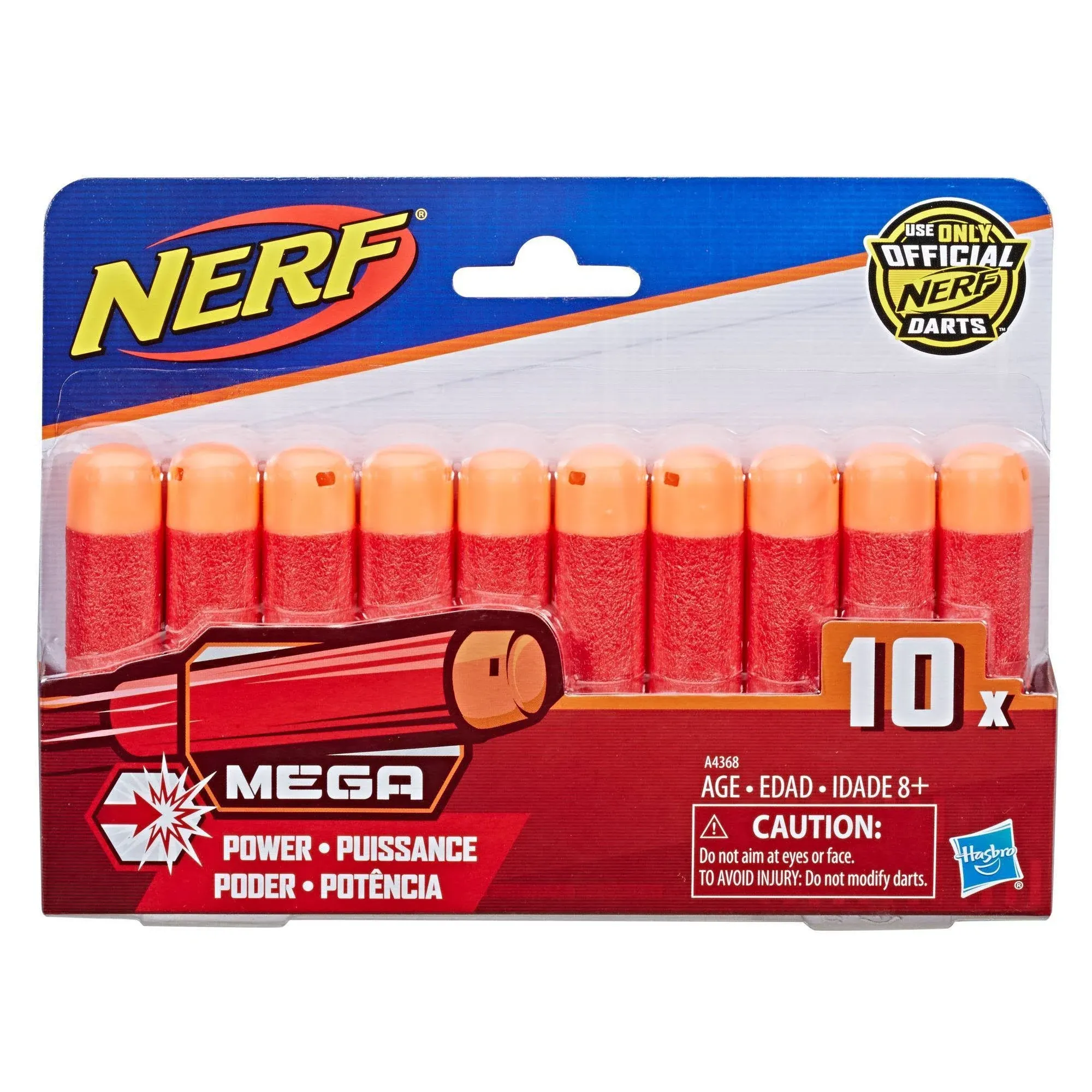 Nerf A4368000 N-Strike Mega Series Dart, 10-Pack Toy Blaster, Red, Standard