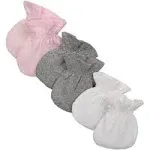 Burt's Bees Baby Unisex Baby Mittens, 100% Organic Cotton, One Size 3-Pack Solid Color Infant Scratch Protection Mitts