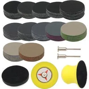 VIBRATITE 185 Pieces 3 inch Sanding Discs, Wet Dry Sand Pads with 1/8" Shank ...