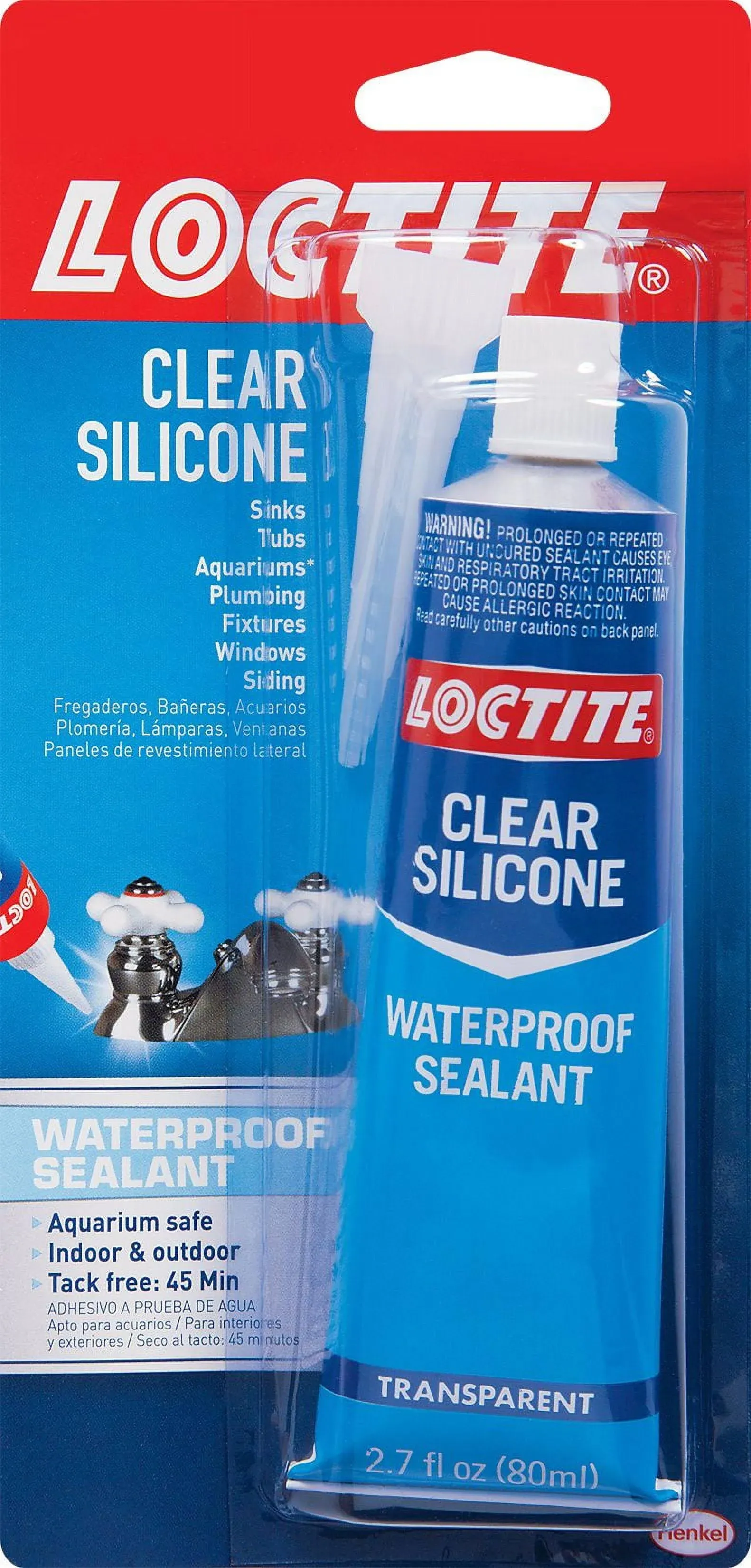 Loctite Waterproof Sealant, Clear Silicone, Transparent - 2.7 fl oz