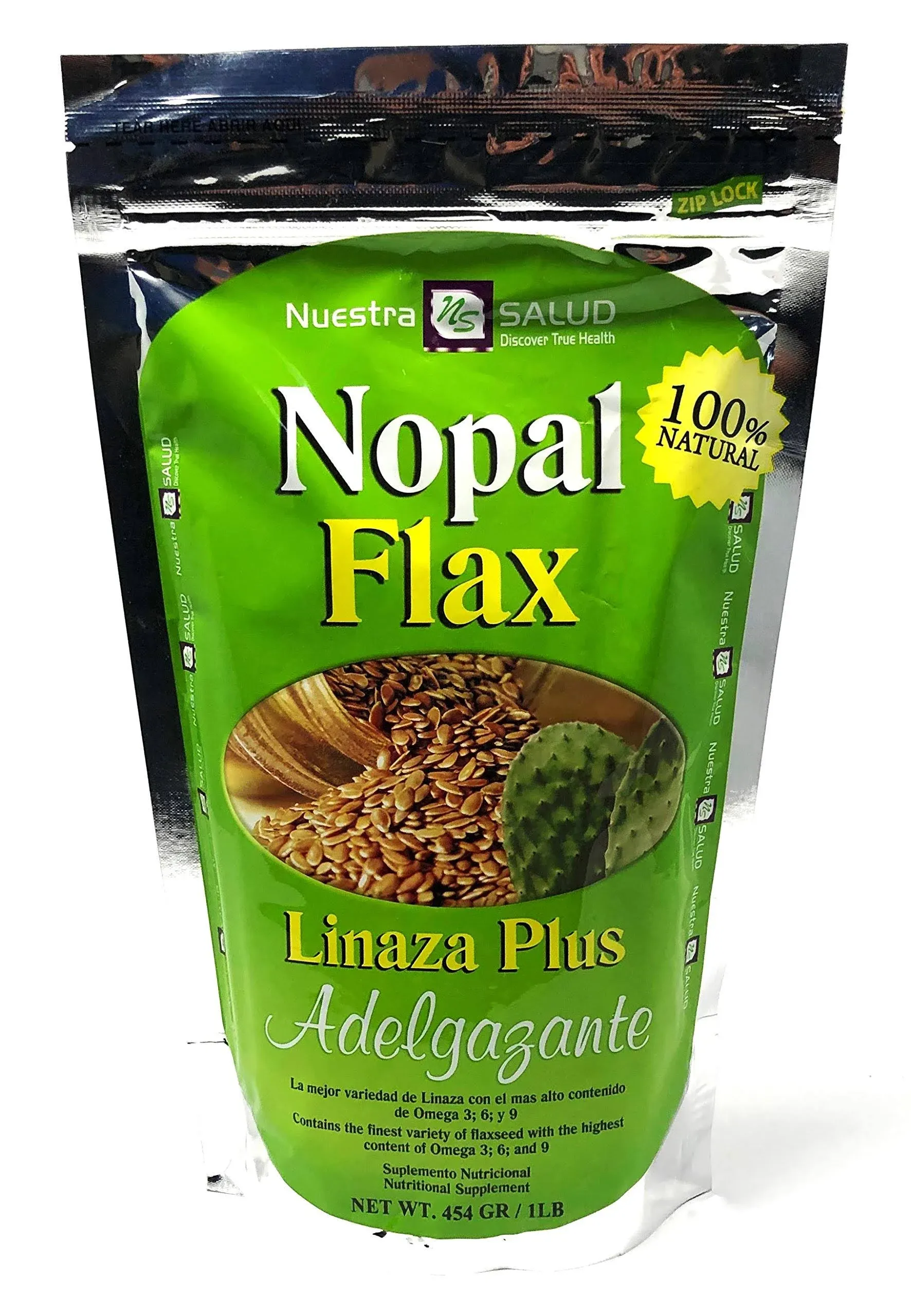 Nopal Flax Linaza Plus Original Colon Cleansing & Constipation (1LB) 100% Natural Blend of Ground Linaza -Senna- Lucuma- Prickly Pear (Nopal) Extremely Effective