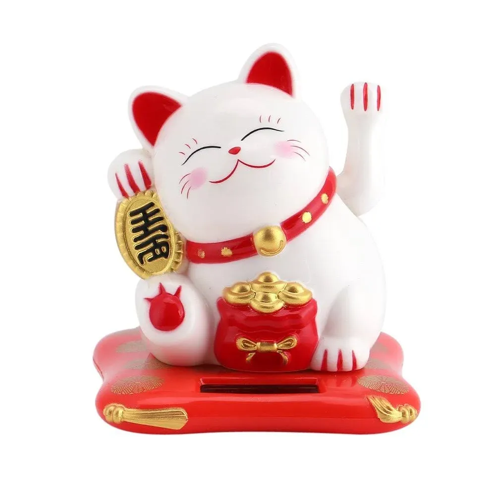 Garosa Eco-Friendly Lucky Toy Solar Powered Cute Cat Good Luck Wealth Welcoming ...