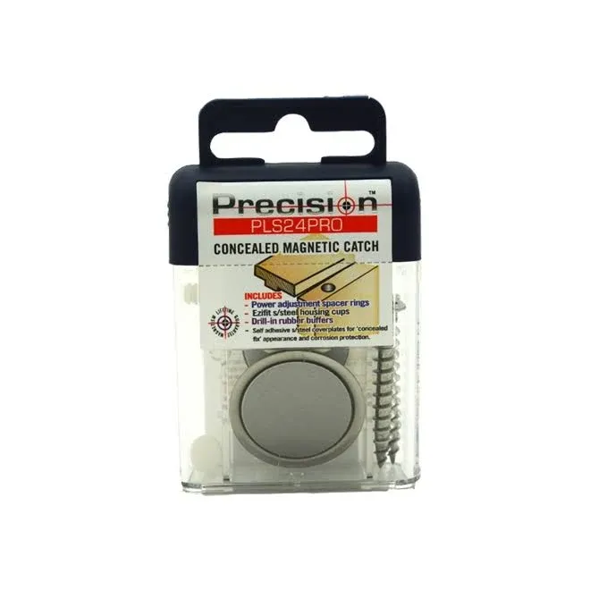 Precision Lock PLS24PRO Magnetic Catch with Adjustable Strength Silver