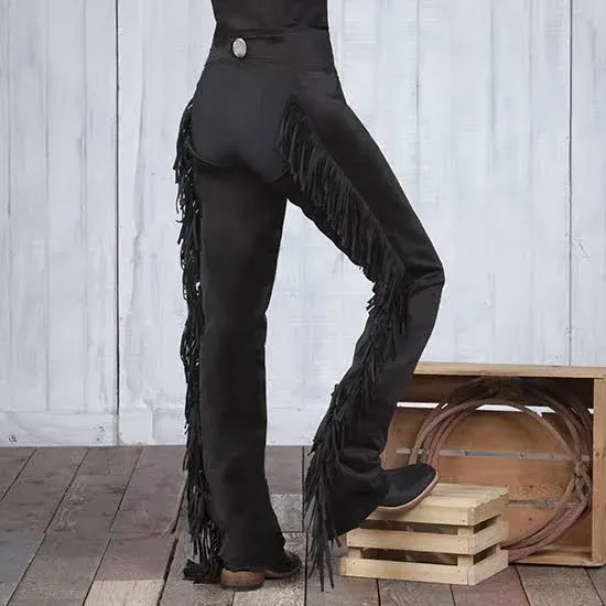 Rod's Premium Black Ultrasuede Chaps W/Stretch Panel