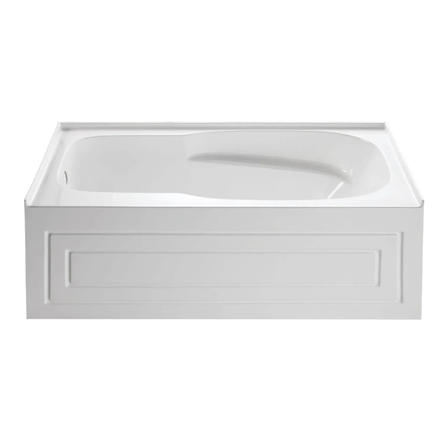 Kingston Brass VTAP6031L21C 60 in. Aqua Eden Oriel Anti-Skid Acrylic Alcove Tub with Left Hand Drain Hole, White