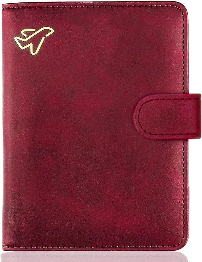 WALNEW Passport Holder Cover Case for Women Men, Travelling Travel Wallet with Card Holder and Pen