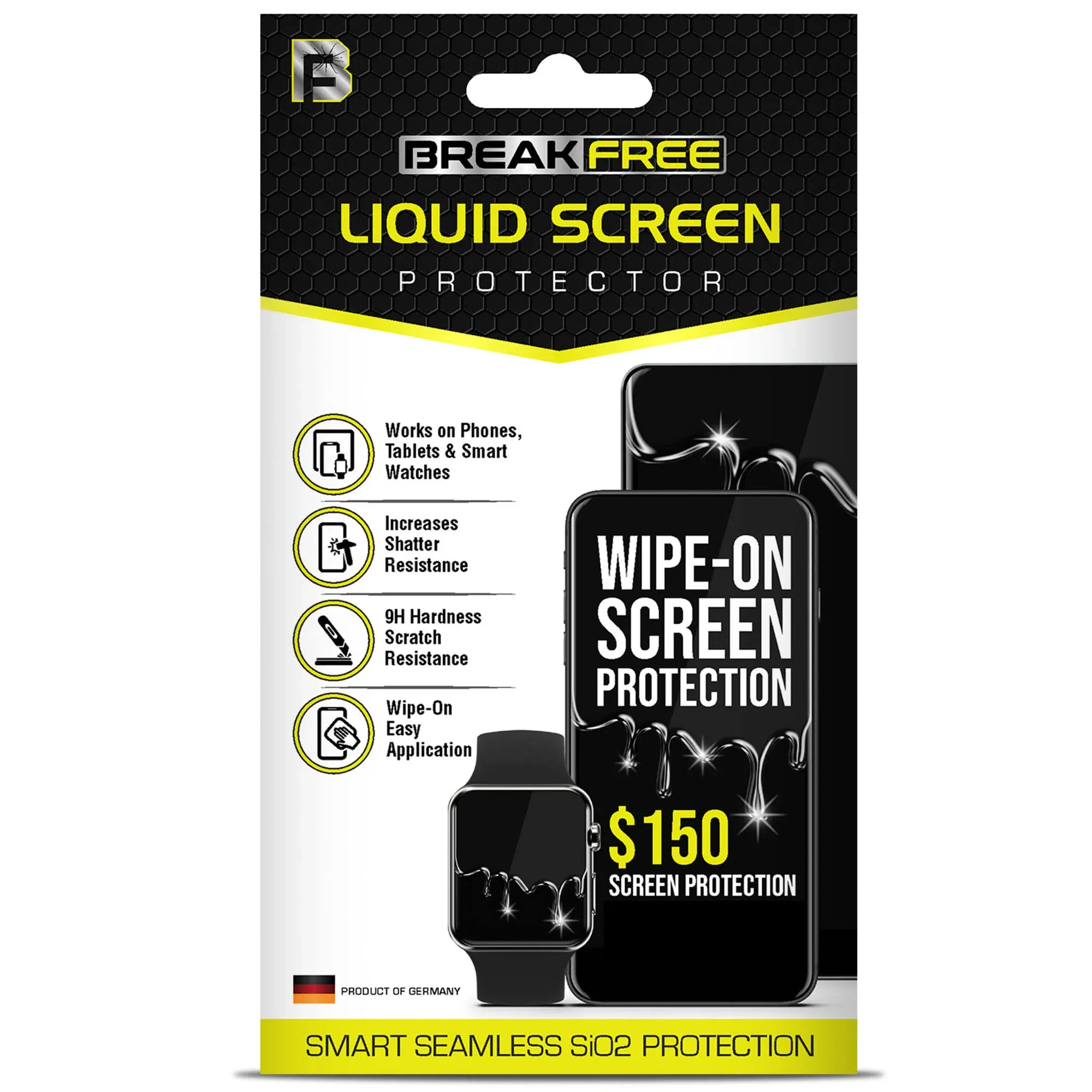 Break Free Liquid Glass Screen Protector with Coverage | Wipe on Scratch and ...