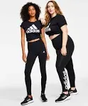 Adidas Women's Essentials High-Waisted Logo Leggings, 4X, Black/White