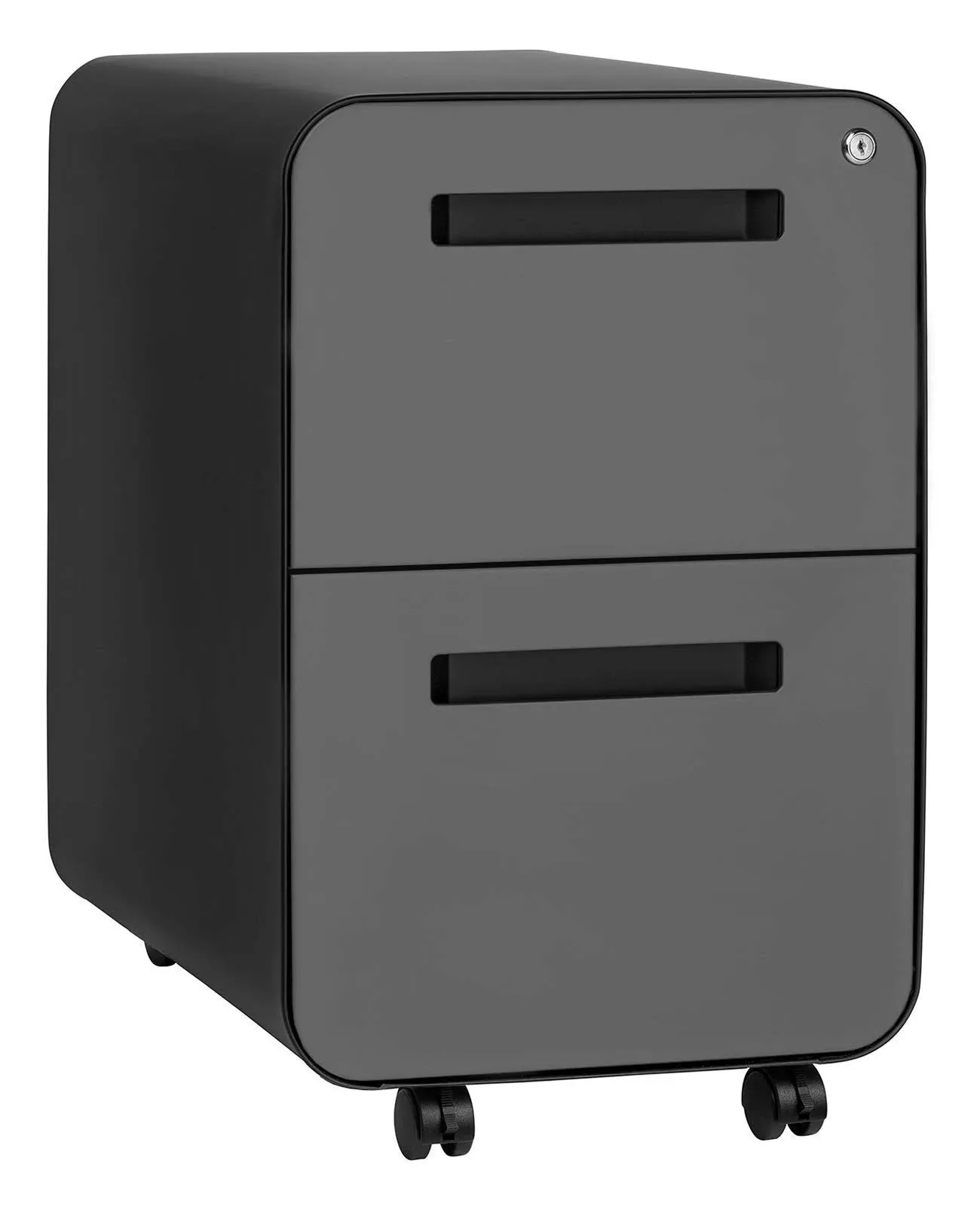 Stockpile 2-Drawer Modern Mobile File Cabinet, Commercial-Gra<wbr/>de (Black/Grey)