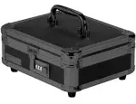 Vaultz Locking Cash Box with Bill and Coin Tray, Combination Lock, 8.5 x 4 x 10 Inches, Tactical Black (VZ00308)