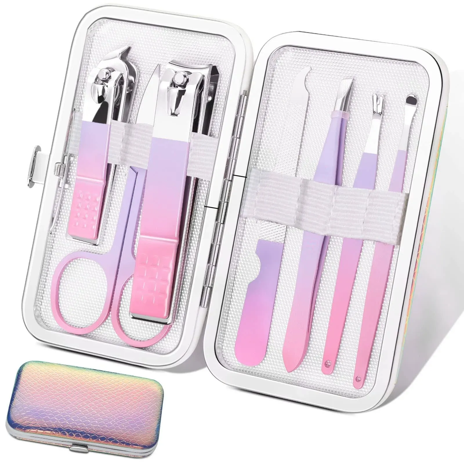 Manicure Set Women Nail Clippers Manicure Pedicure Kit Basis Stainless Steel Manicure Kit Grooming Kit Nail Clipper Set Personal Nail Care Tools with Travel Case Gift for Women