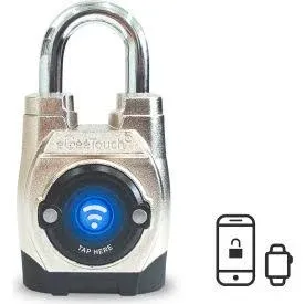 eGeeTouch 5th GEN Outdoor Smart Padlock – (Single, Short Shackle) Keyless Bluetooth & NFC Lock, Durable Weatherproof Security for Sheds, Gates, Bikes - Convenient App Control & Enhanced Safety