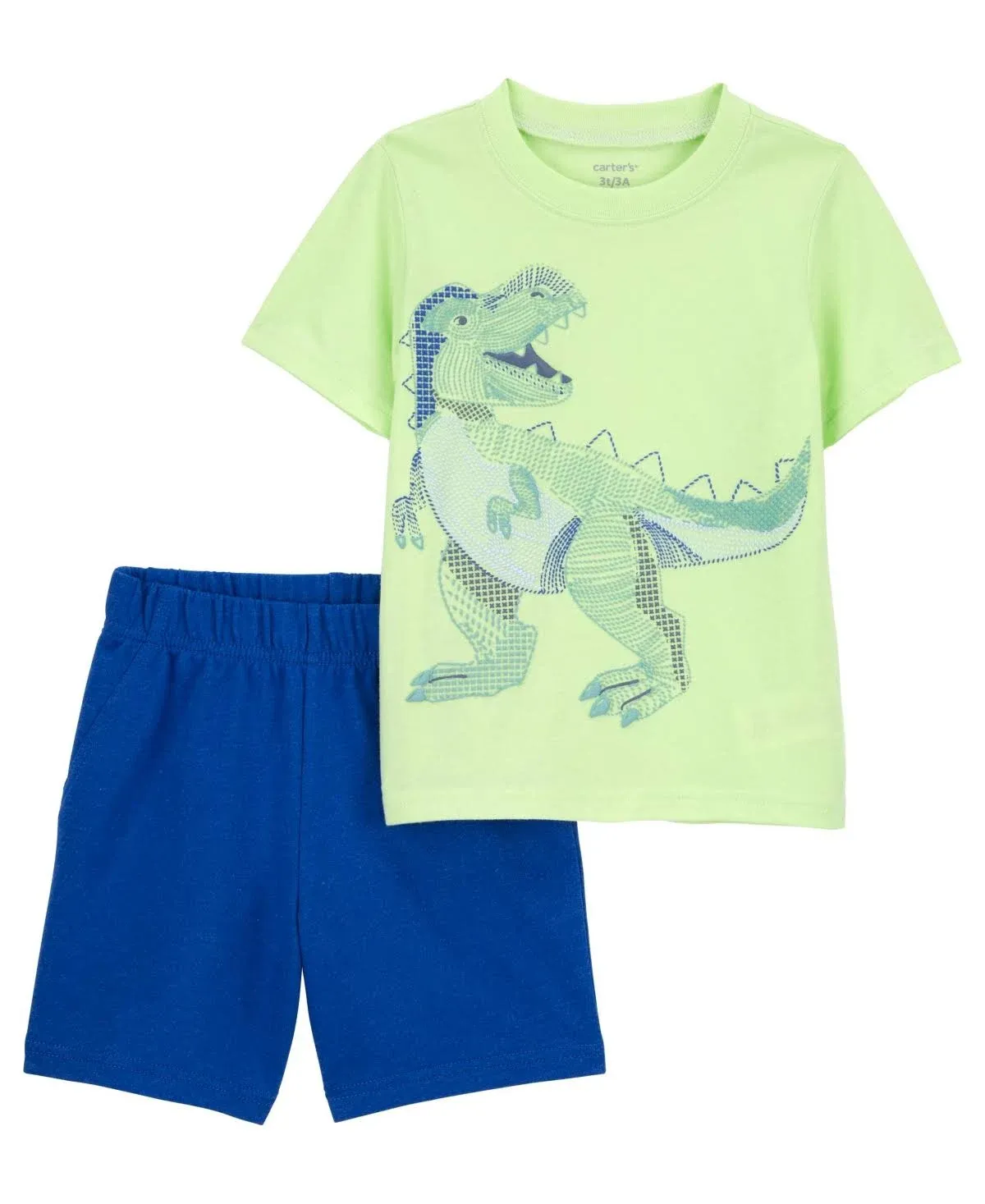 Carter's Baby Boys 2-Piece Dinosaur Tee & Short Set 3M Green/Navy