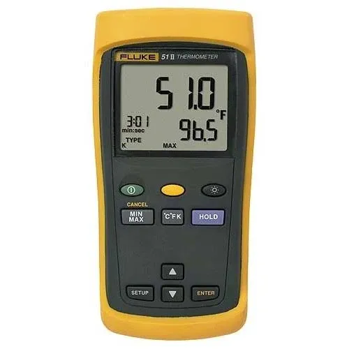 Fluke 51-2 Cal - Handheld Digital Probe Thermometer (Includes NIST Traceable Calibration with Data)