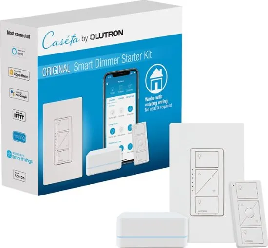 Lutron P-BDG-PKG1W Caseta Smart Lighting Wireless Dimmer Kit