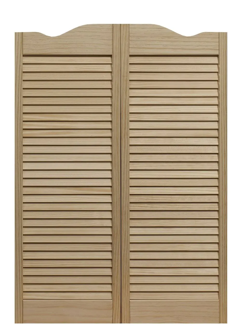 858642 Dixieland Louvered Café Interior Swing Solid Wood Door, 36&#034;X42&#034;, Unfinish