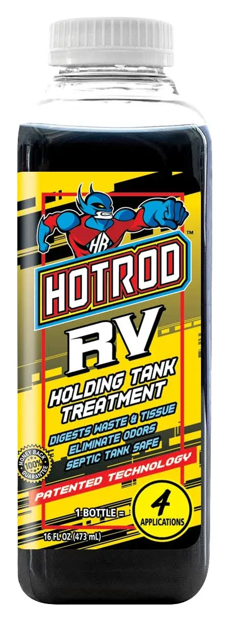 Hotrod RV Holding Tank Treatment - Septic Tank Safe Solution Designed to Eliminates Odors, Break Down Waste, and Help Maintain Tanks - Long-Lasting Formula is Perfect for Recreational Vehicles.