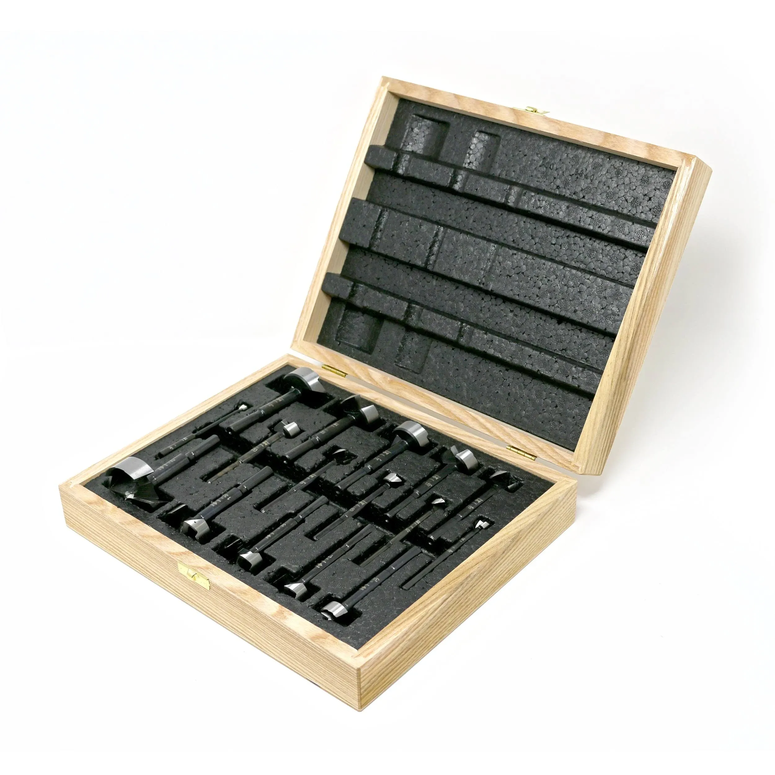 Black Shark Forstner Bit Set In Wooden Box - Imperial and Metric - 16 Piece