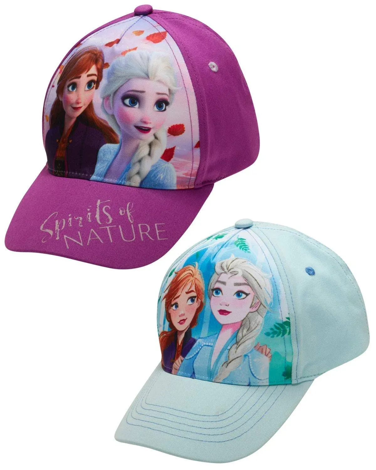 Disney Girls 2 pack Baseball Hat Ages 3-6, Frozen Elsa &amp; Anna Kids Baseball Cap