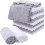 MOONQUEEN Microfiber Facial Cloths Fast Drying Washcloth 12 pack - Premium Soft Makeup Remover Cloths - Highly Absorbent