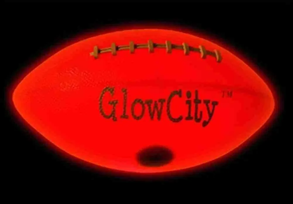 GlowCity Glow in The Dark Football - Light Up LED Ball - Perfect for Evening Play, Camping, and Beach Fun!