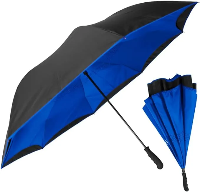 Stromberg Grand Inverted Automatic Folding Umbrella &amp; Case with Carry Handle 53&#034;