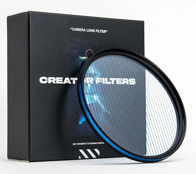 Anamorfake Blue Streak Special Effects Lens Filter | Anamorphic Light Flare Effect Filter for Camera Lens (Fits 82mm, 77mm, 72mm, 67mm Ø)