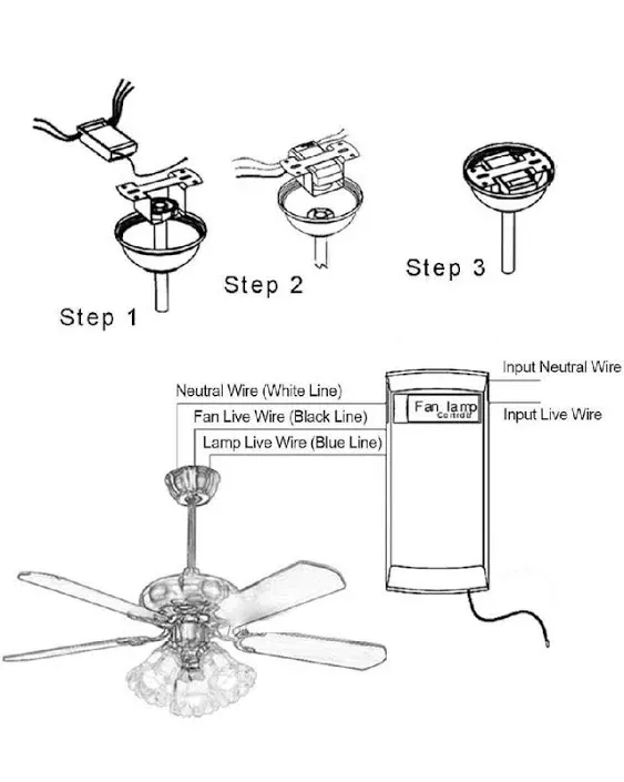 Wireless 15M Timing Remote Control Receiver Universal Ceiling Fan Lamp Light Kit