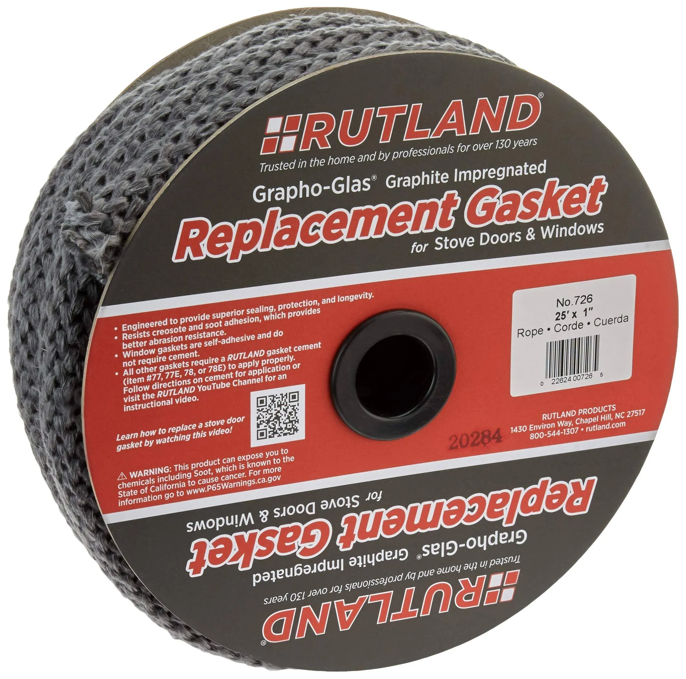 Rutland Grapho-Glas Gasket Spool, 25' x 1" Rope