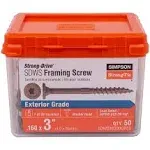 Simpson Strong-Tie SDWS16300QR50 Framing Screws Strong Drive 3" L T25 Tan