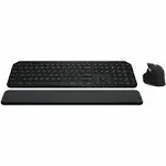 Logitech MX Keys S Combo for Mac, Wireless Keyboard, Mouse, Palm Rest - Space Grey