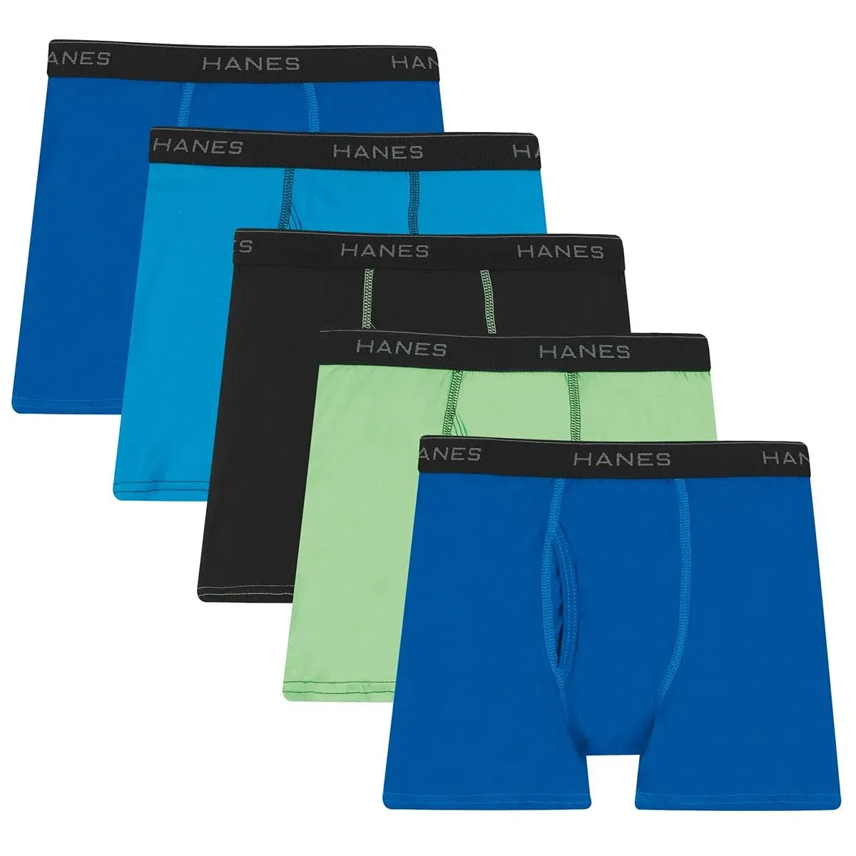 Hanes Boys' Ultimate Lightweight Cotton Blend Boxer Briefs (5-Pack)