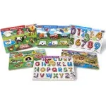 Wooden Peg Puzzle 6-Pack – Numbers, Letters, 3 Animals, Vehicles