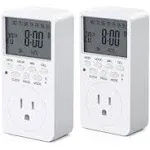 CANAGROW Outlet Timer, 7 Day Wall Plug in Light Timer Outlet, Indoor Digital Programmable Timers for Electrical Outlets, 3-Prong Outlet for Appliances, 15A/1800W