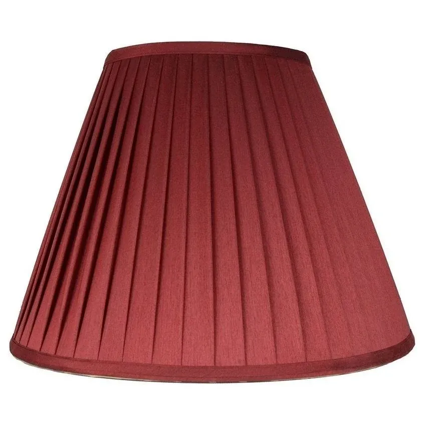 Urbanest Softback Empire Side Pleat Lampshade, Faux Silk, 8x16x11", Burgundy, Spider