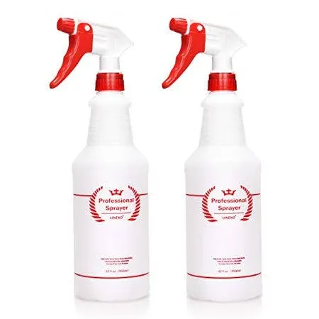 Plastic Spray Bottle 2 Pack, 32 Oz, All-Purpose Heavy Duty Spraying Bottles Spra