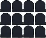 Kids Winter Beanies, 12 Pack Warm Cold Weather Hats Boys Girls Children Toboggan