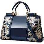 Patent Leather Designer Purse Suitable - Blue