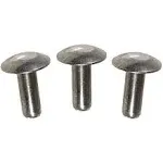 Metal Magery 3/16&#034; Diameter X 3/8&#034; Length Solid Aluminum Brazier Head Rivets