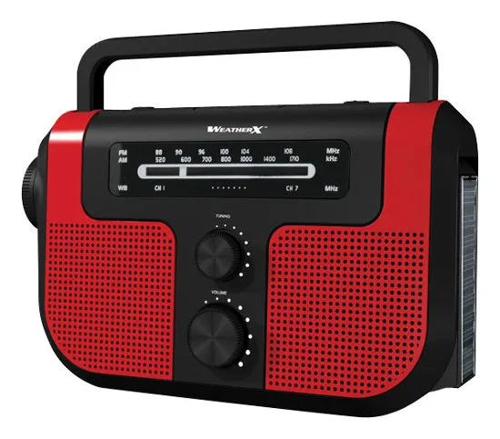 WeatherX 3000 lm Red LED Weather Alert Radio Flashlight AA Battery