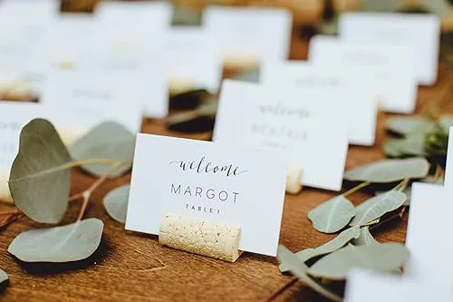 Cork Place Card Holder for your Wedding Events - Place Cards for Table Setting and Easy Identification of Guests - Beautify Your Events with these Table Card Holders