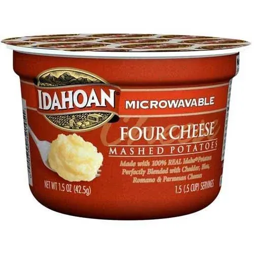 Idahoan Four Cheese Mashed Potatoes, Made With Gluten-Free 100-Percent Real Idaho Potatoes, 1.5 Oz Cup (Pack Of 10)