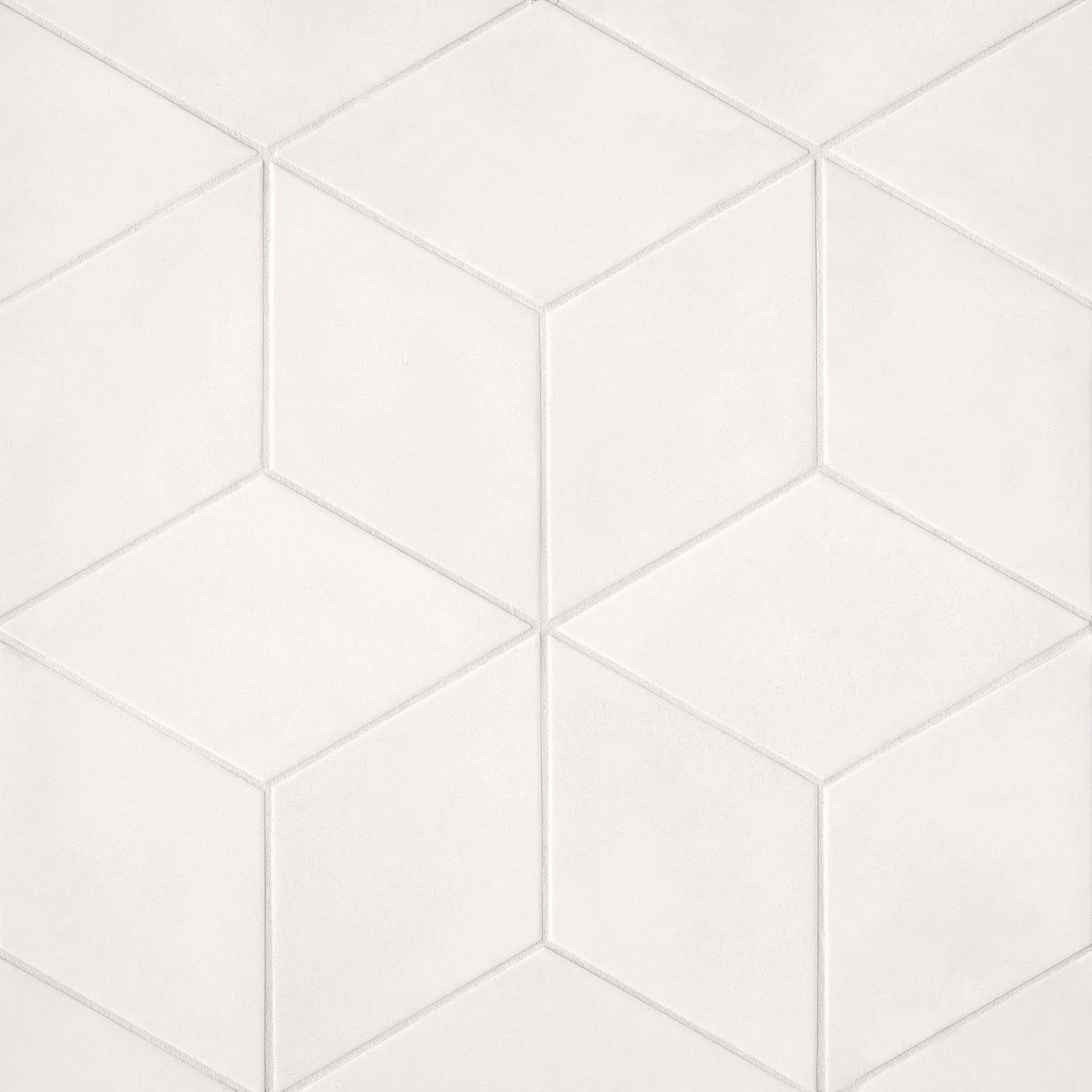 Allora 7.5" x 12.75" Rhomboid Matte Porcelain Tile in Solid White