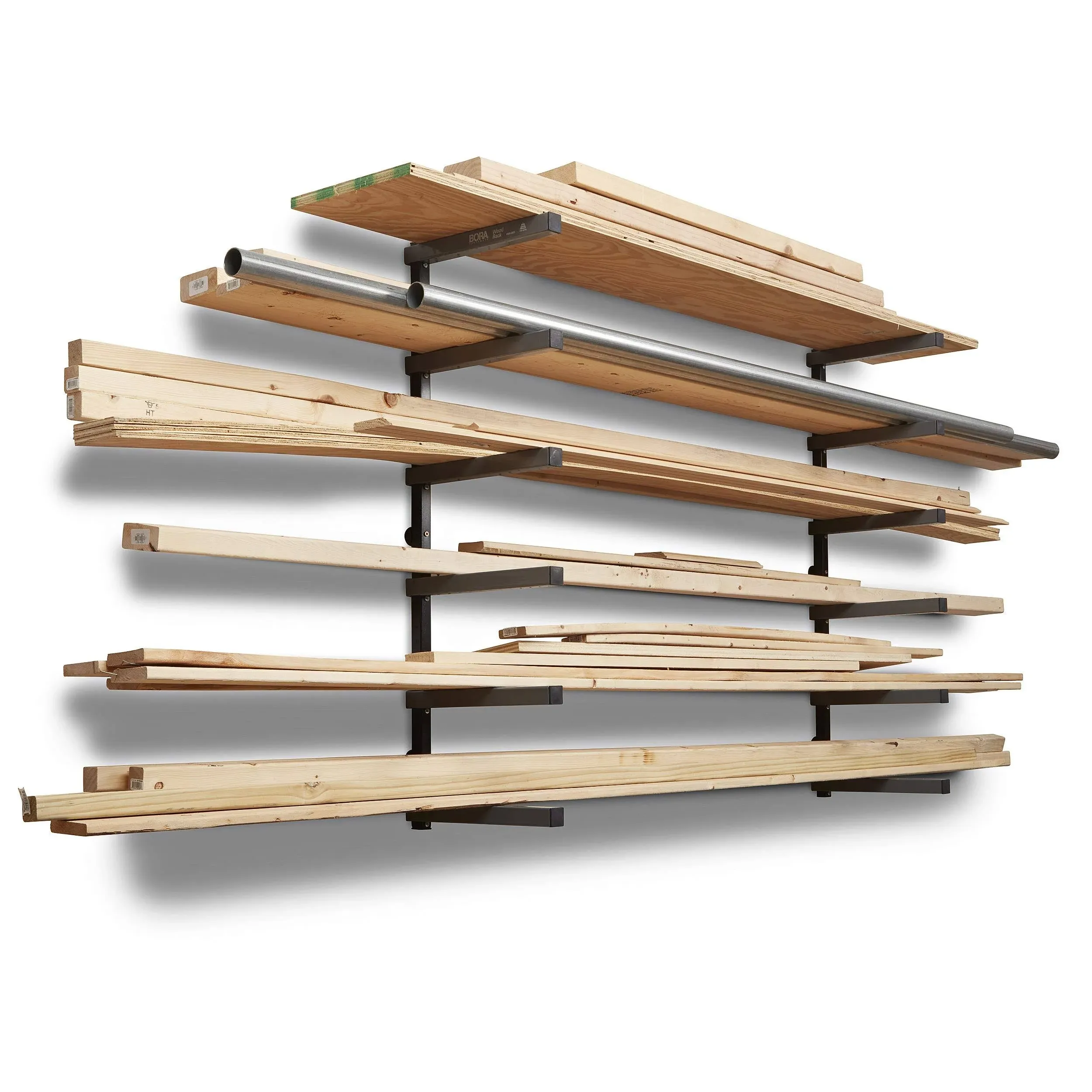 Bora Wood Rack 6 Tier - Gray/Black