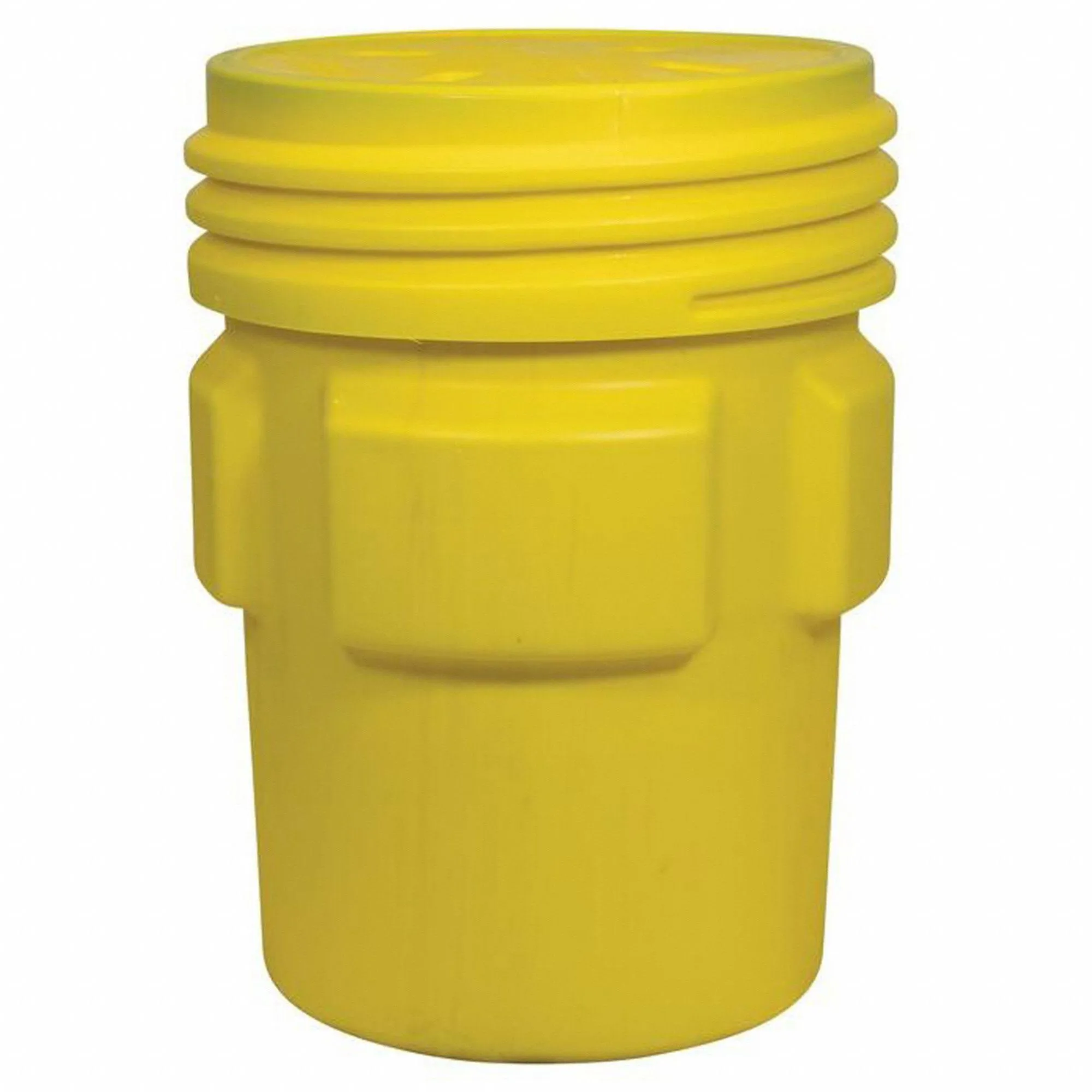 Eagle 95 Gallon Plastic Drum with Lid, Screw-On Lid, 41.3"x31", Overpack Drum Made of Durable, Lightweight HDPE, Withstands Weather and Chemicals, Made in USA, Yellow, 1690