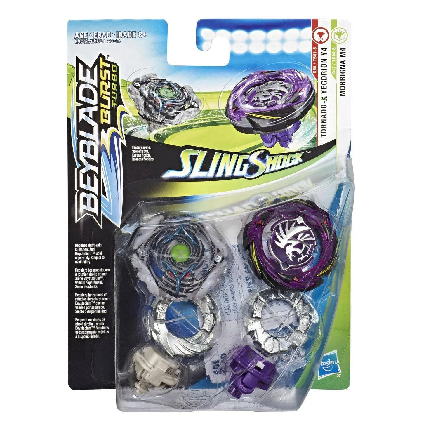 Beyblade Burst Turbo SlingShock Tornado-X Yegdrion Y4 &amp; Morrigna M4 Dual Pack 