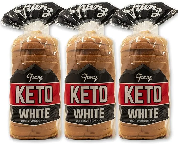 White Keto Bread - Zero Net Carbs - Keto Diet Approved - 2 Loaf Pack (2 x 18oz)