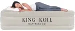 King Koil Luxury Queen Size Air Mattress with Built-in Pump, Plush Top, Home Camping Guests Inflatable Airbed, Double High Blow