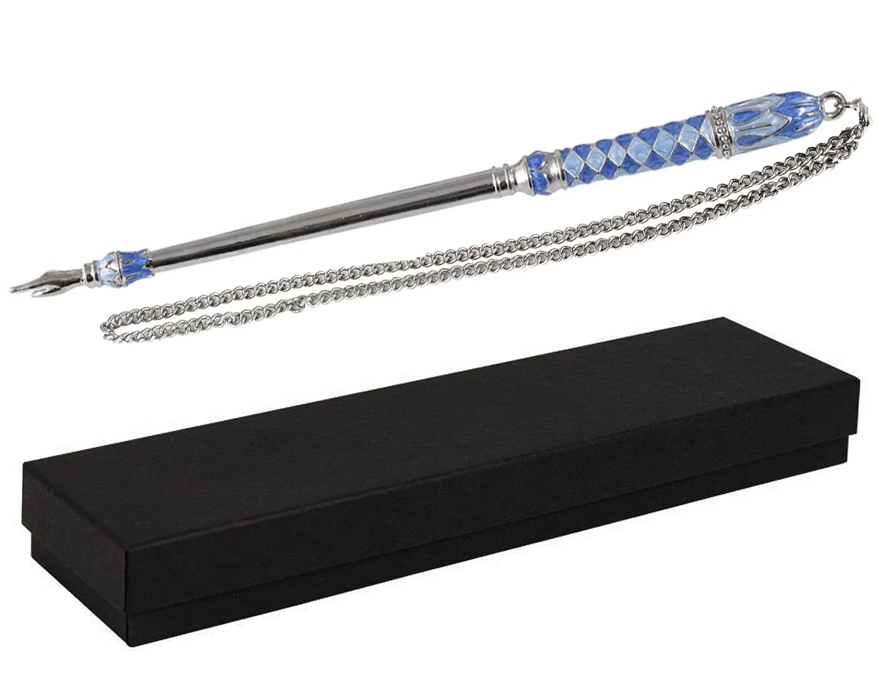 Zion Judaica Silver Plated Yad Torah Pointer with Enamel (Blue)