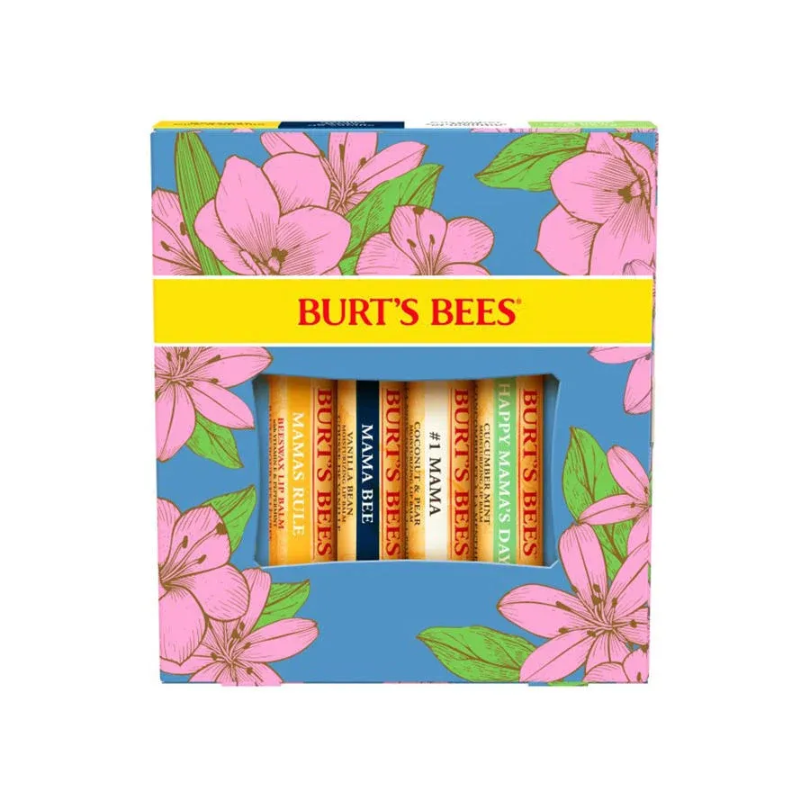 Burt’s Bees Lip Balm Beeswax,Vanill<wbr/>a Bean,Cucumber Mint,Coconut &amp;Pear Gift Set